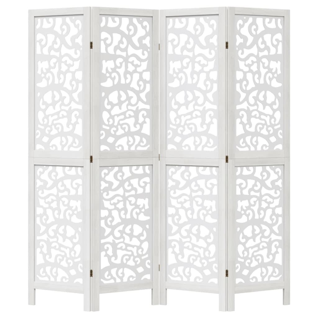 Kamerscherm 4 Panelen Wit Paulownia -60%! Nieuw, check bouten!