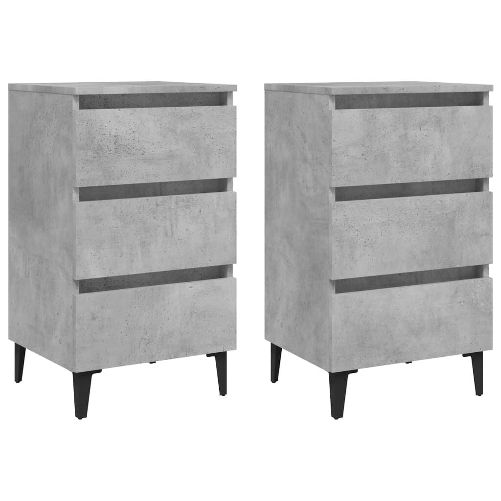 Nachtkastjes (2x) Betongrijs - 35% Korting!