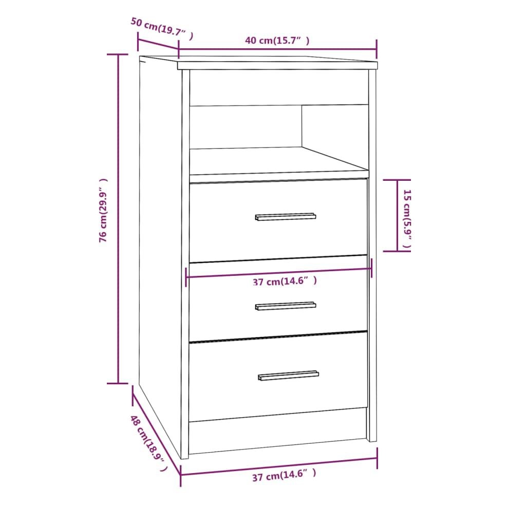 vidaXL Ladekast Bruin Eiken 40x50x76cm - 45% Korting!