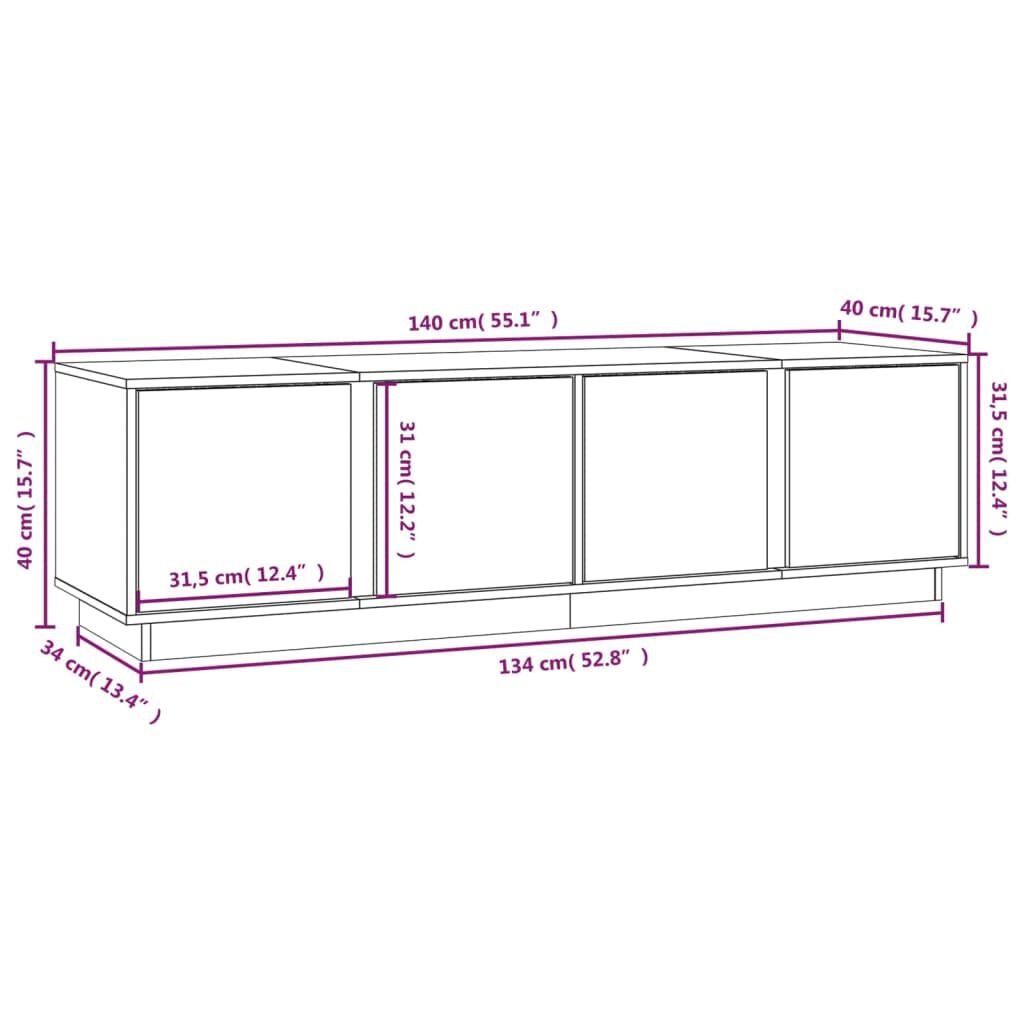 vidaXL TV-Meubel Grenenhout 140cm - 35% Korting!
