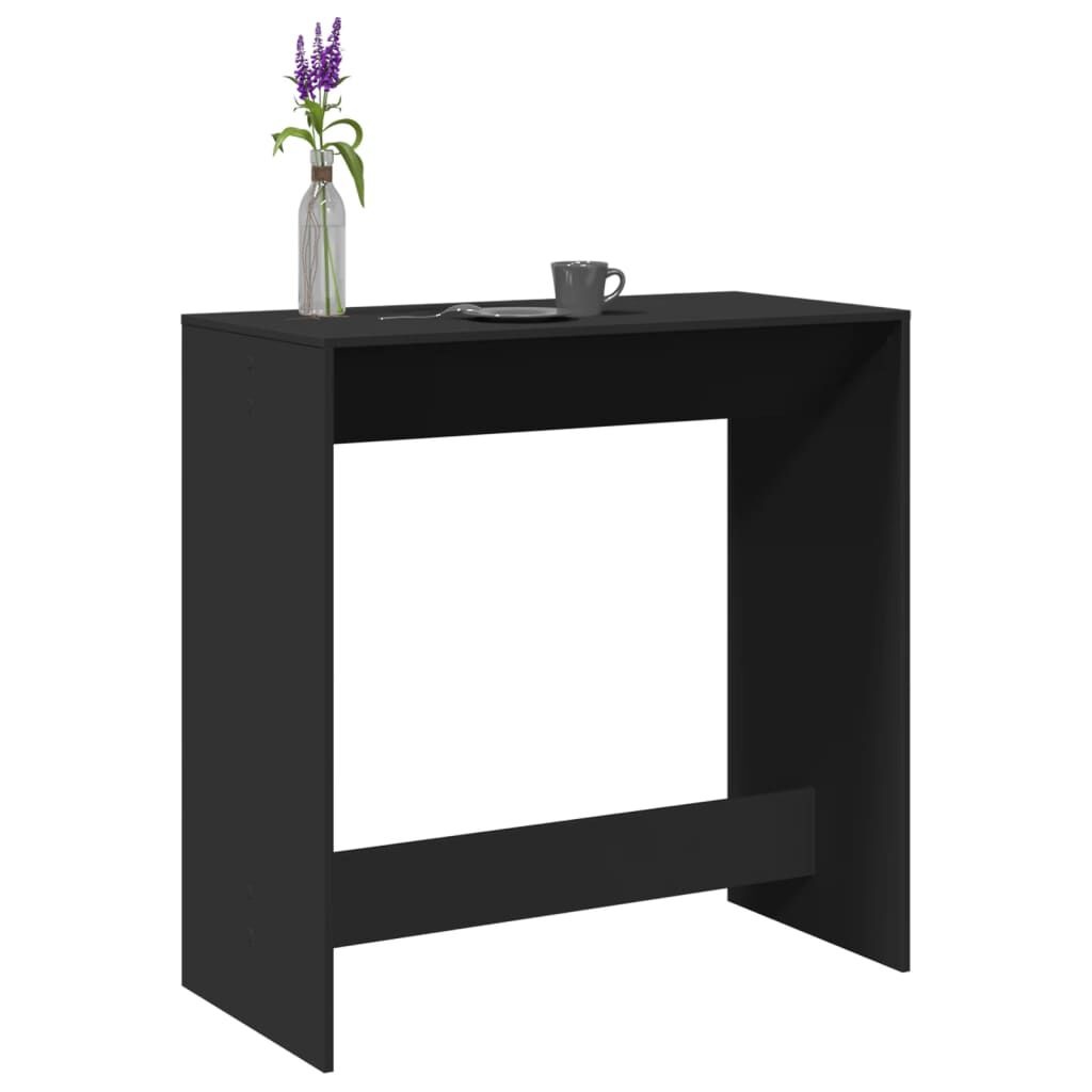 vidaXL Bartafel Zwart Hout - 102cm - 35% Korting!