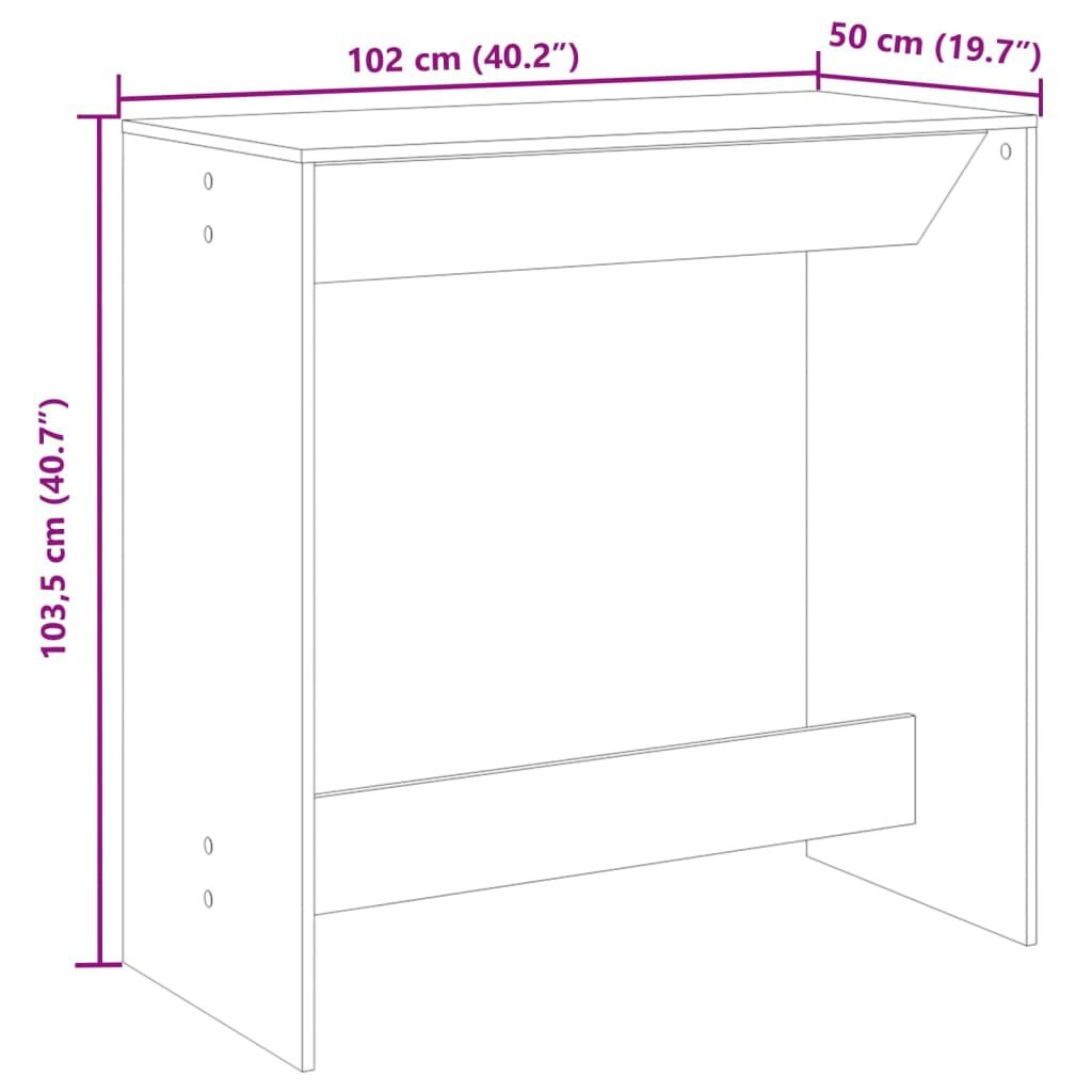 vidaXL Bartafel Zwart Hout - 102cm - 35% Korting!