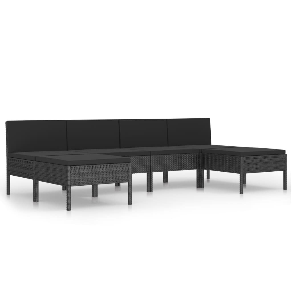 vidaXL Loungeset Zwart, 6-delig, 50% Korting!