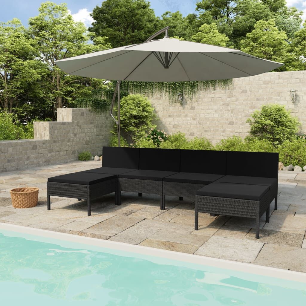 vidaXL Loungeset Zwart, 6-delig, 50% Korting!