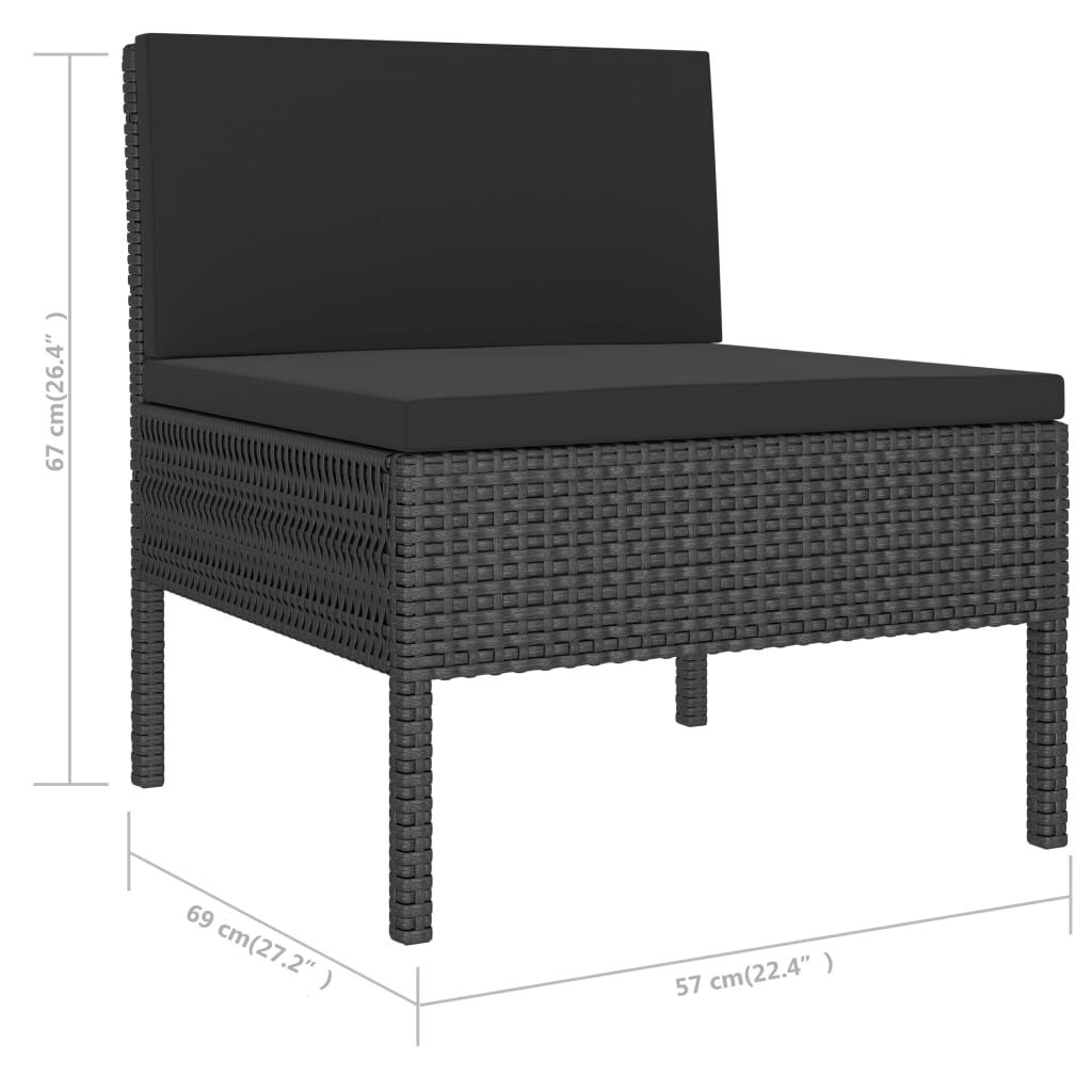 vidaXL Loungeset Zwart, 6-delig, 50% Korting!