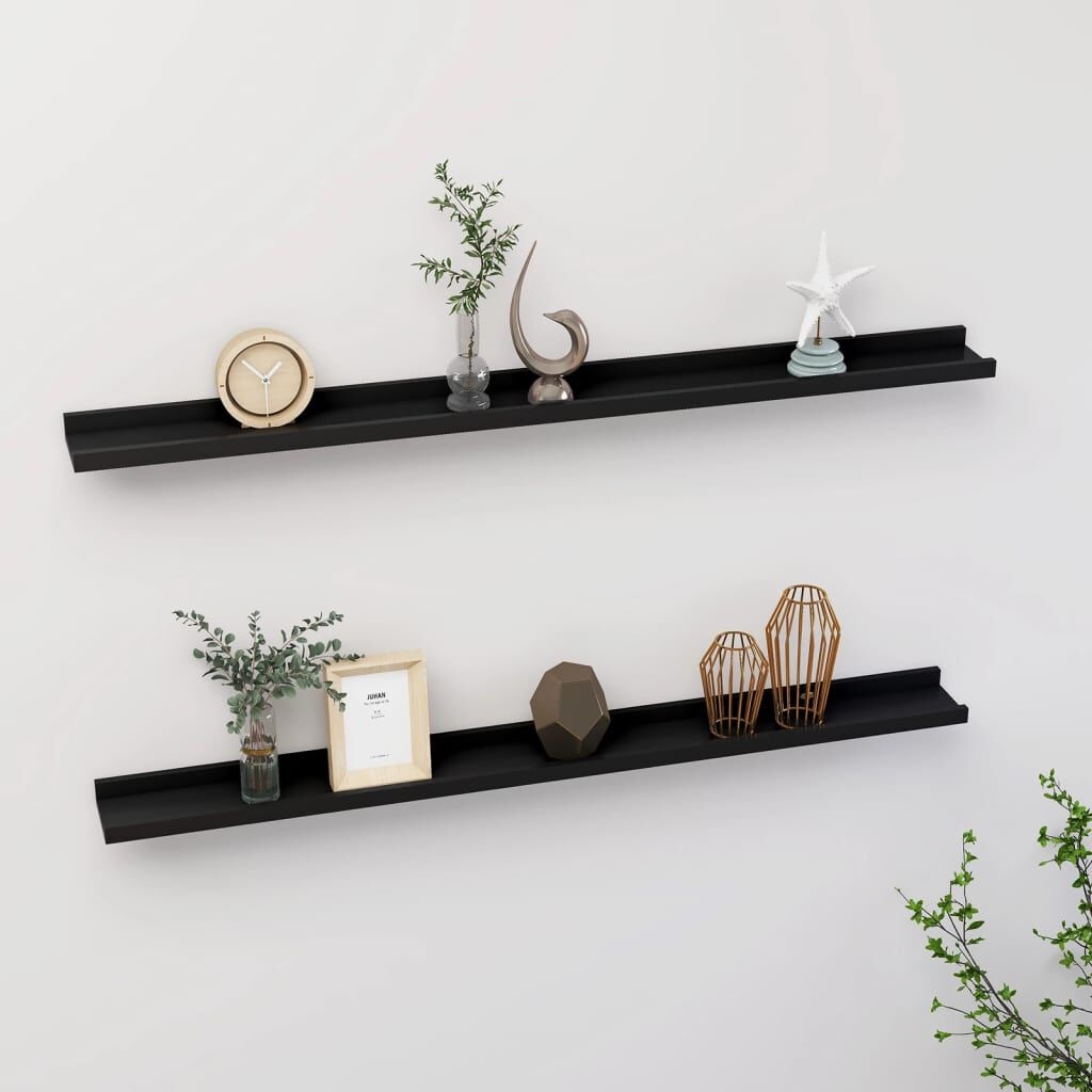 VidaXL Wandschappen Zwart (2 st) - 100cm - 35% Korting!