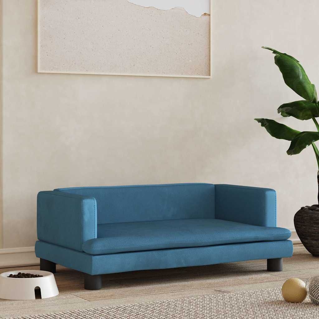 Blauwe Fluweel Hondenmand 80x45cm - 35% Korting!
