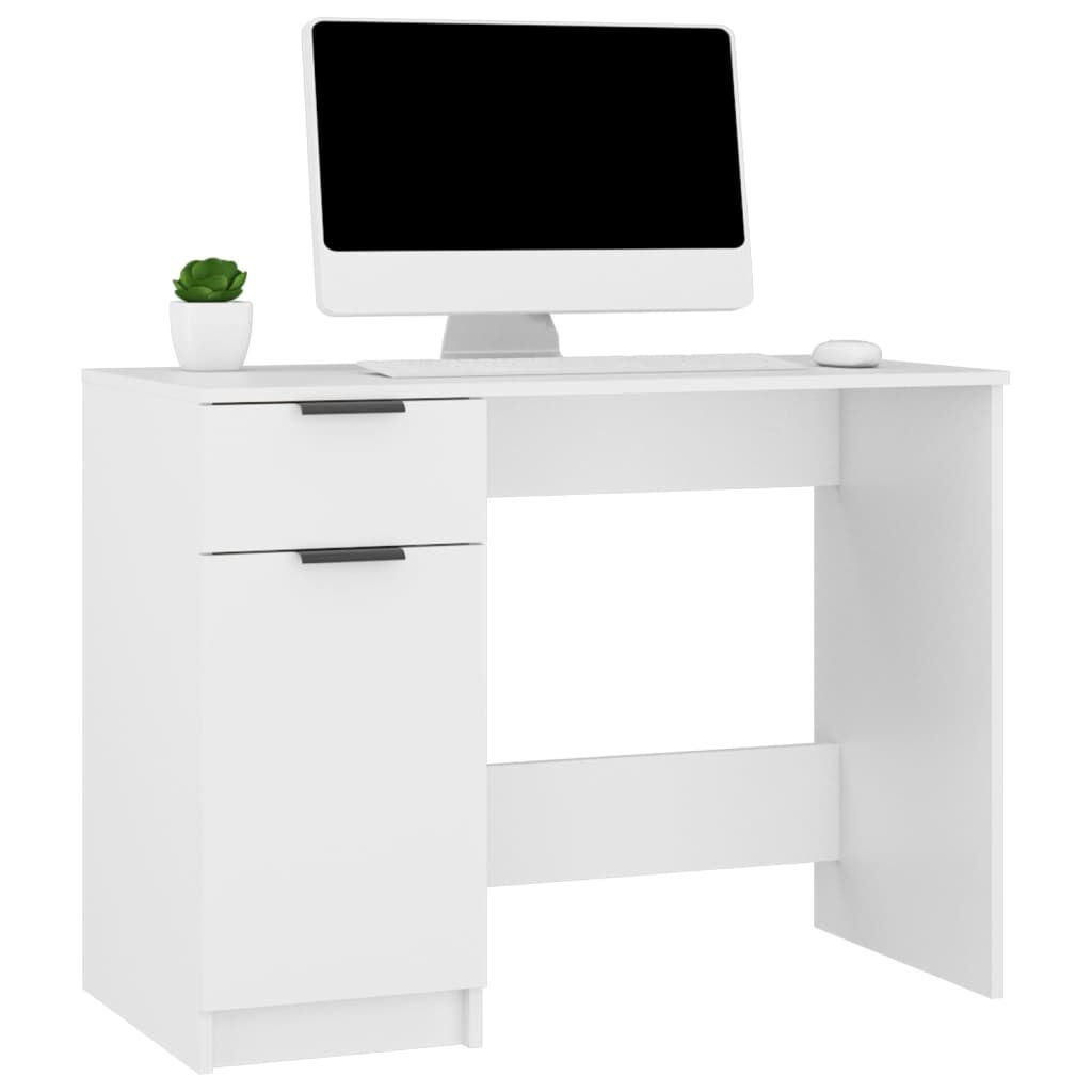 Bureau Wit Bewerkt Hout 100x50x75cm - 35% Korting!