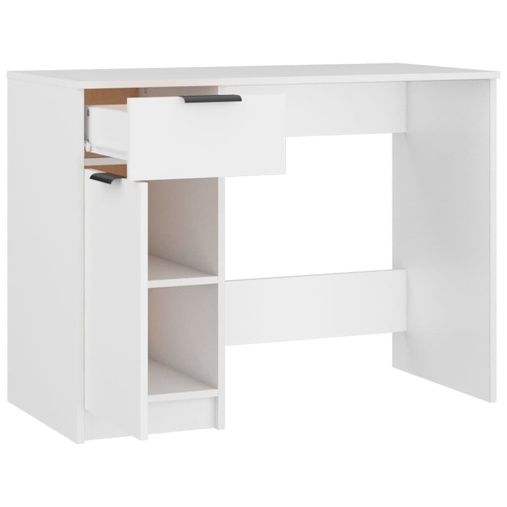 Bureau Wit Bewerkt Hout 100x50x75cm - 35% Korting!