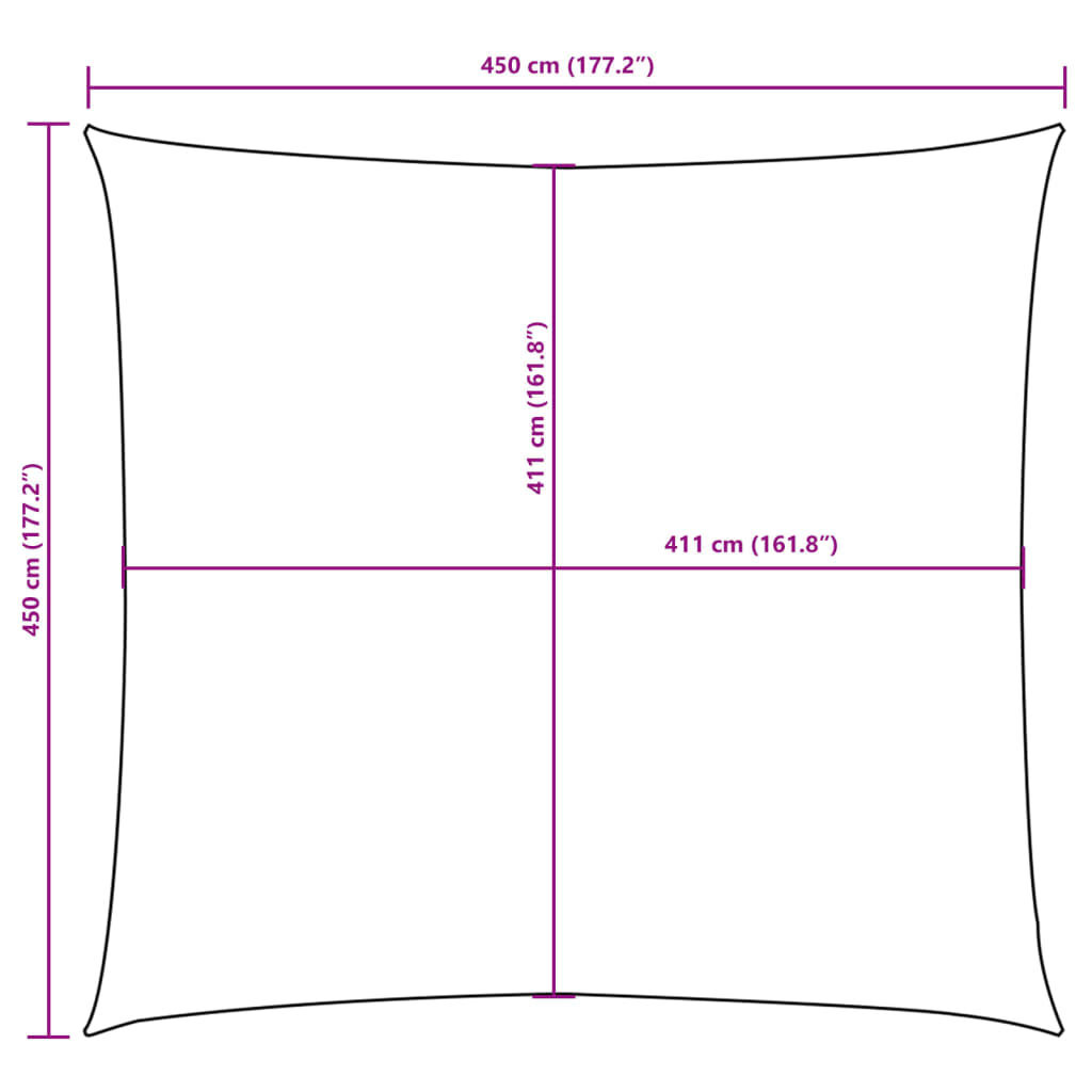 Zonnescherm Vierkant 4,5x4,5m Antraciet - 35% Korting!