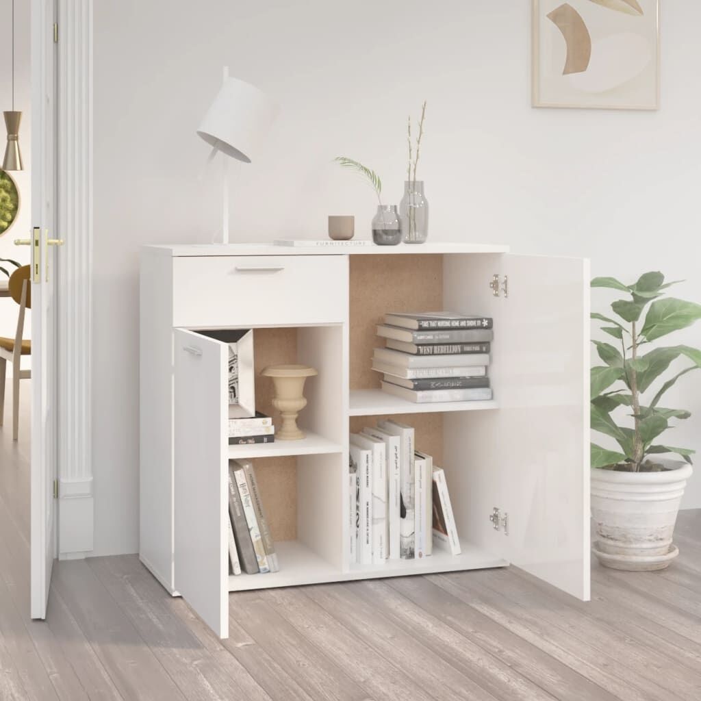 Dressoir Hoogglans Wit 80cm - 35% Korting!