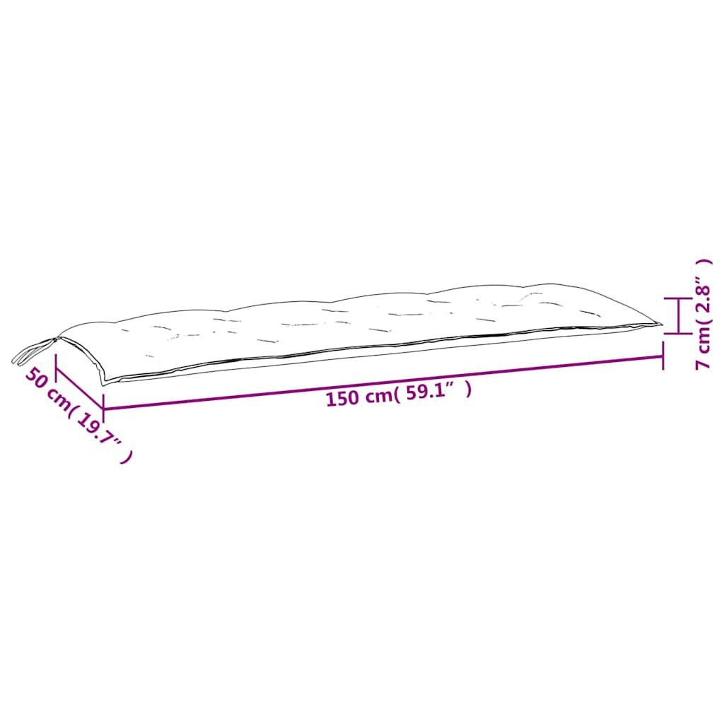 vidaXL Tuinbankkussens (2) 150x50cm, MEERKLEURIG! -45%