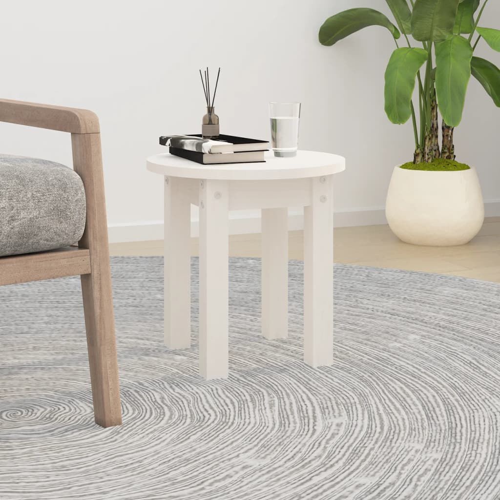VidaXL Salontafel Wit Grenenhout Ø35cm - 35% Korting!
