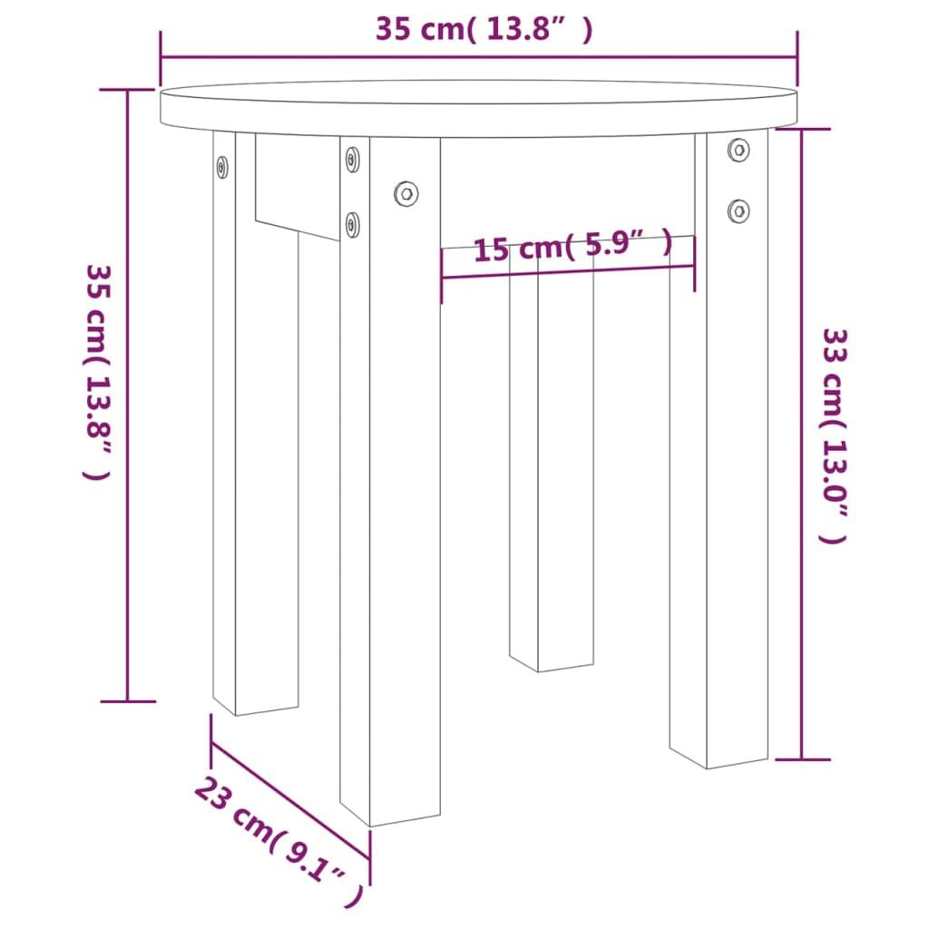 VidaXL Salontafel Wit Grenenhout Ø35cm - 35% Korting!