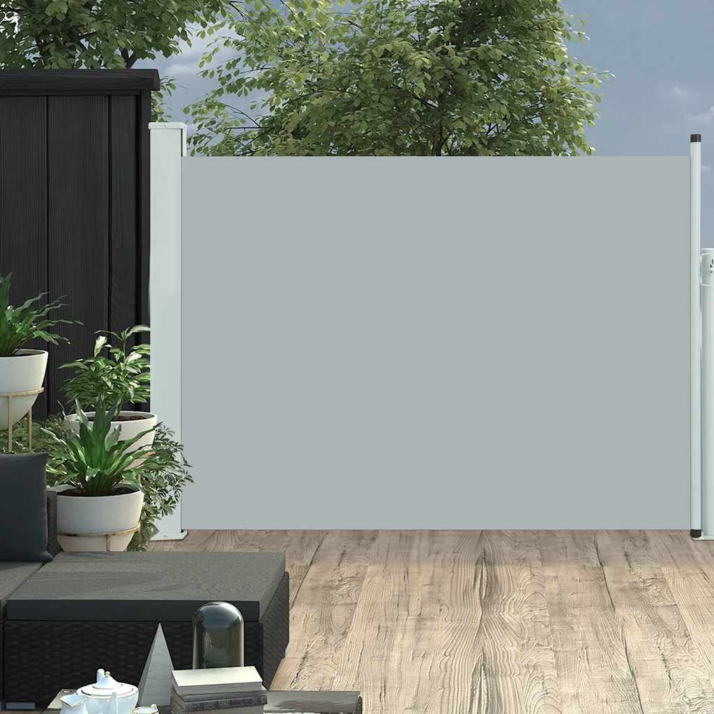 Tuinscherm Uittrekbaar 100x500cm Grijs - 35% Korting!