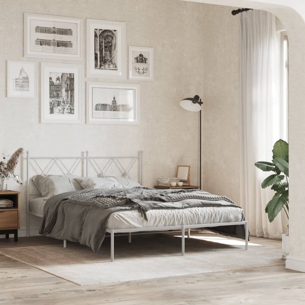 vidaXL Bedframe 140x190 Wit - 55% Korting! (Lichte Krasjes)
