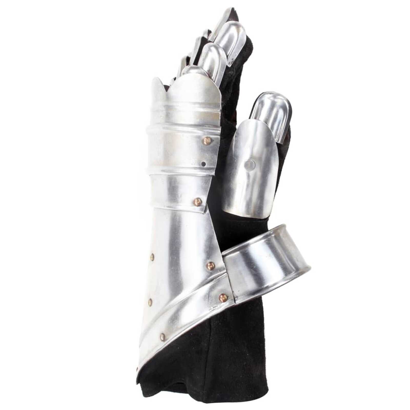 Ridderhandschoenen Staal Zilver - 65% Korting! LARP/Middeleeuwen