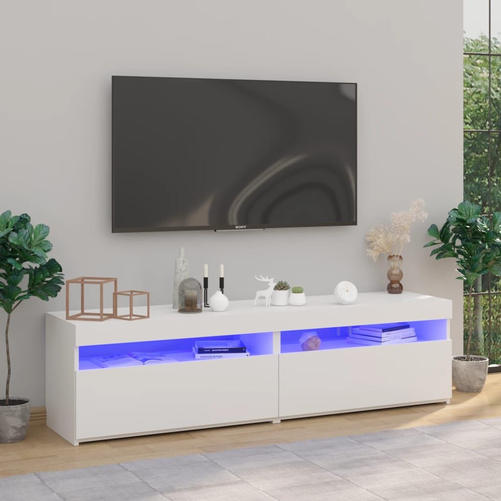 vidaXL TV Meubels (2x) met LED - Wit - 47% Korting!