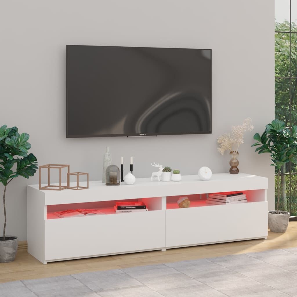 vidaXL TV Meubels (2x) met LED - Wit - 47% Korting!