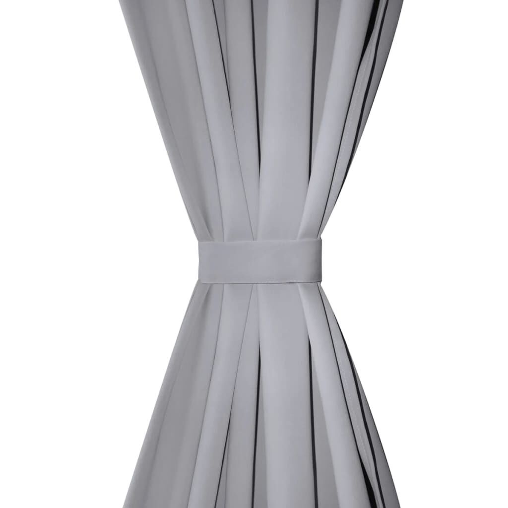 VidaXL Verduisterende Gordijnen Grijs 135x175cm (2 st.) - 41% Korting!