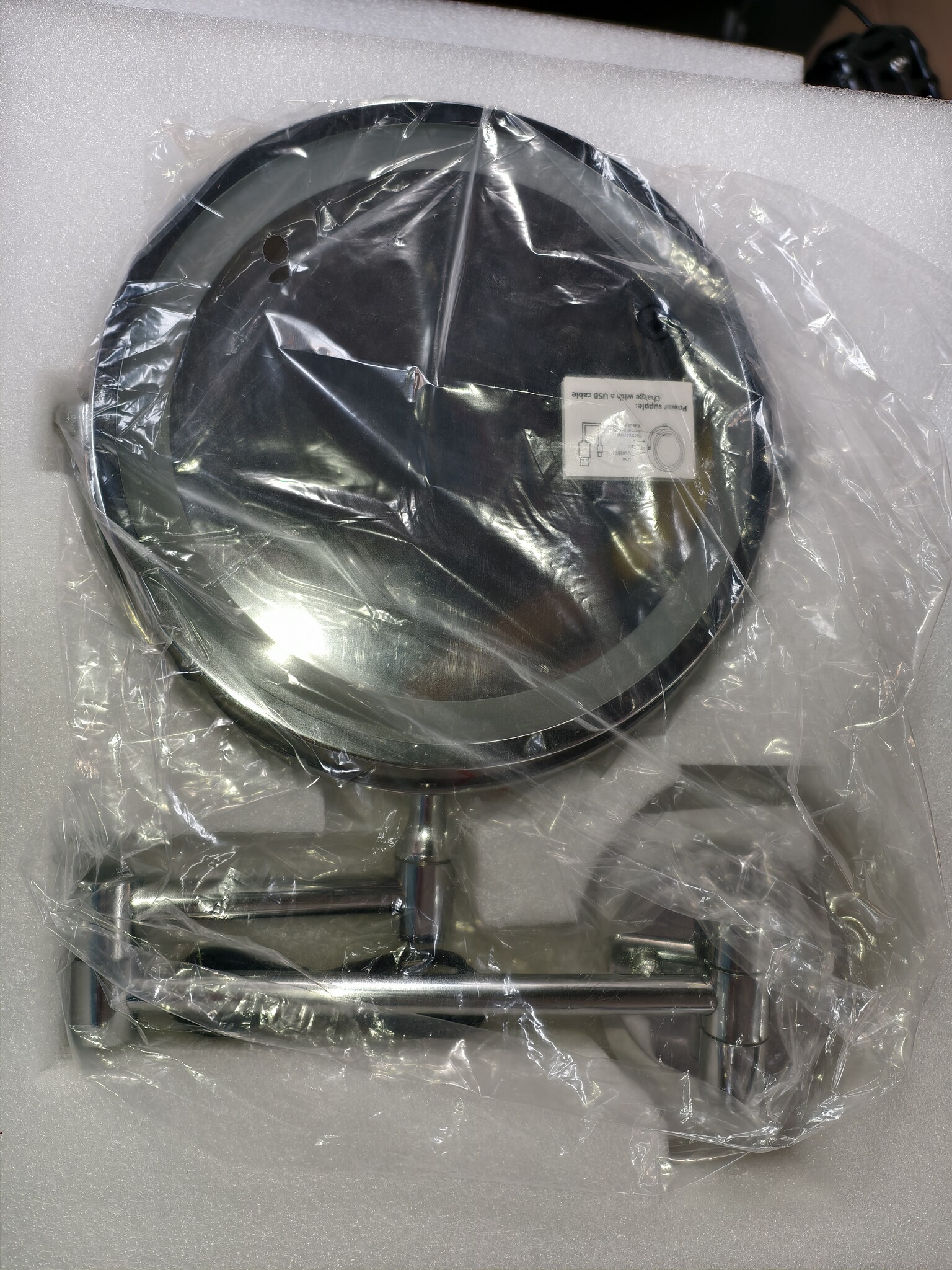 LED Make-up/Scheerspiegel Chroom 20cm - 60% Korting! (3x Vergroting)