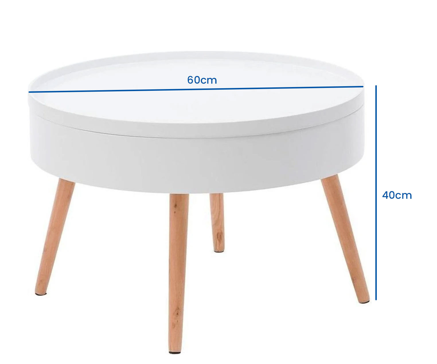 Witte Houten Salontafel 60x60 - 55% Korting! (Met Opbergruimte)