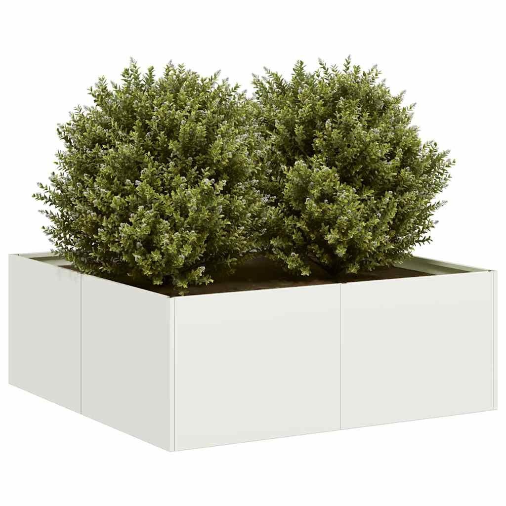 vidaXL Plantenbak 80x80x30 cm Wit - 35% Korting!