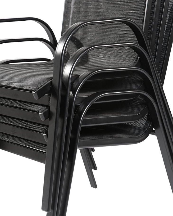 Tuinstoelen Set 4 Zwart - 45% Korting! Nooit Gebruikt