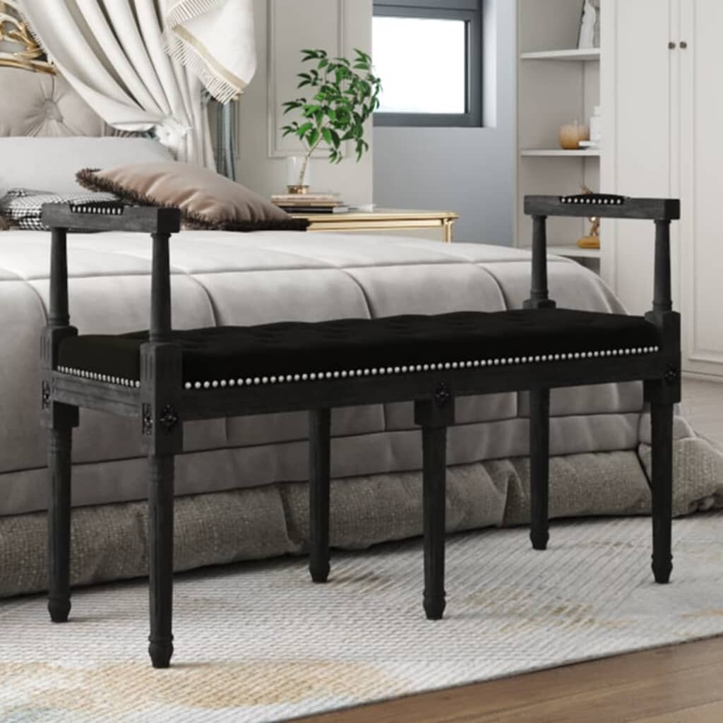 VidaXL Bankje Zwart Fluweel 110cm - 35% Korting!