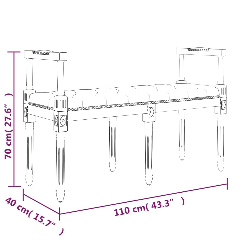 VidaXL Bankje Zwart Fluweel 110cm - 35% Korting!