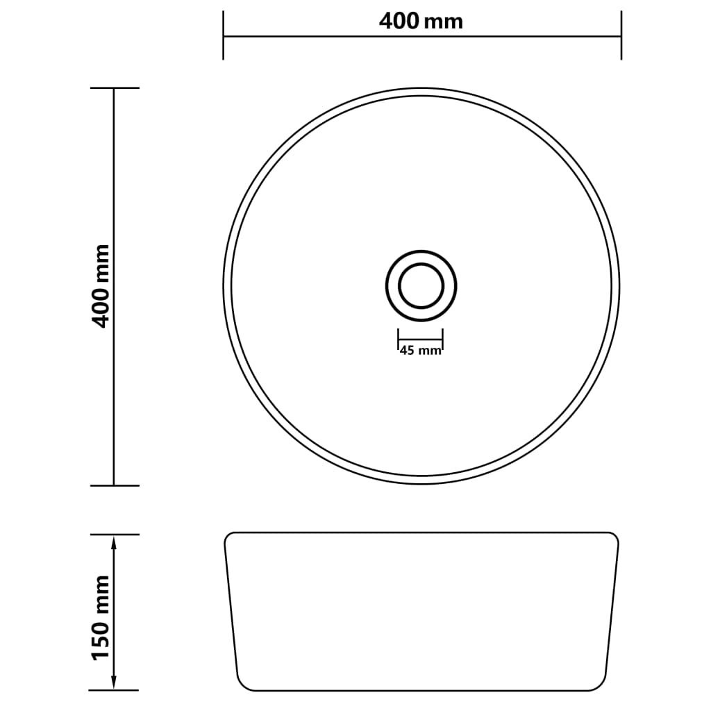 vidaXL Wastafel Mat Zwart 40cm - Topdeal! 35% Korting