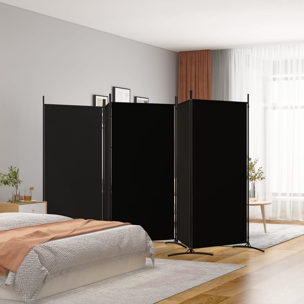 Kamerscherm 5 Panelen Zwart 433cm -35%! (Ster Beschadiging)