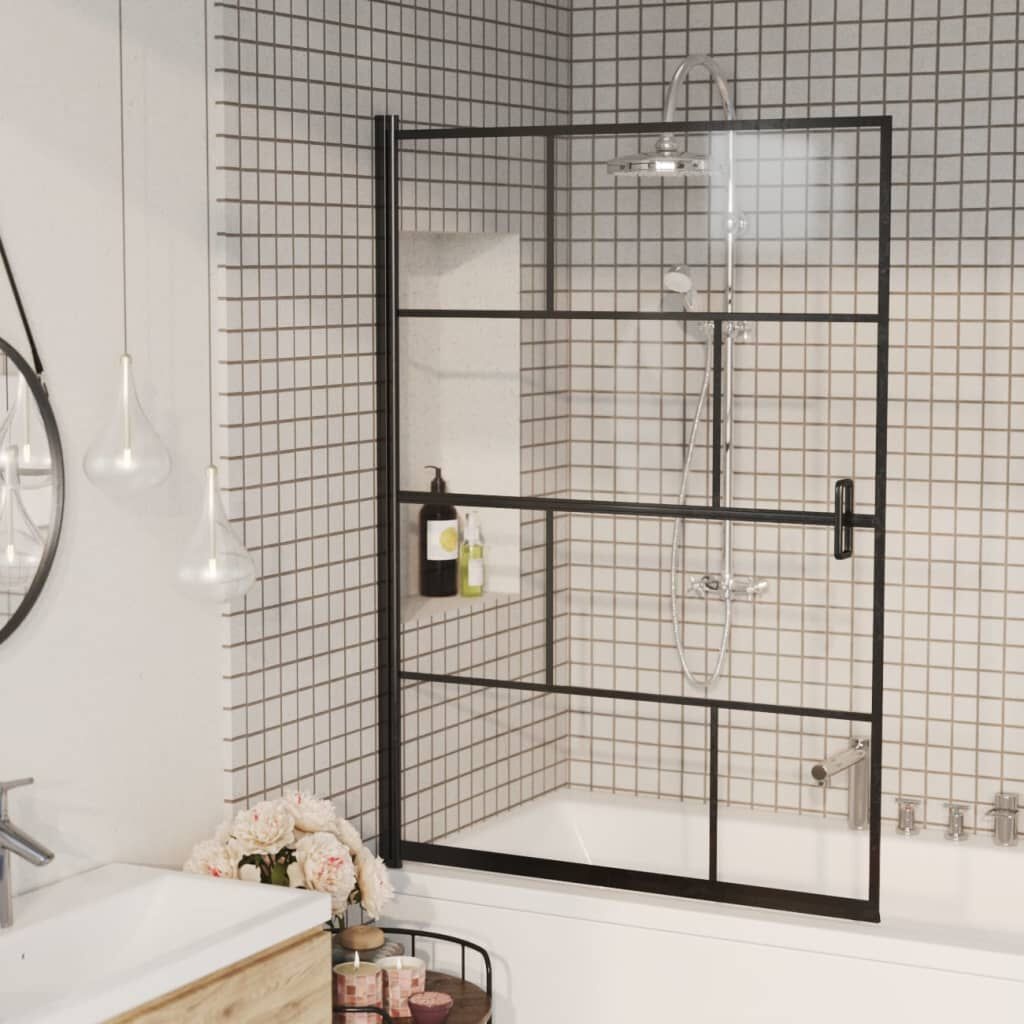 vidaXL Douchewand 100x140 Zwart - 35% Korting!