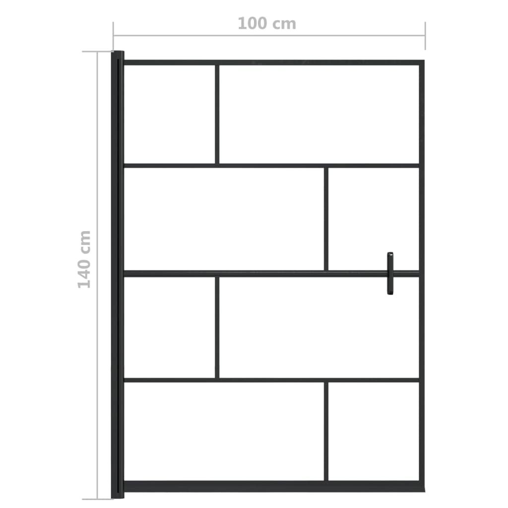 vidaXL Douchewand 100x140 Zwart - 35% Korting!