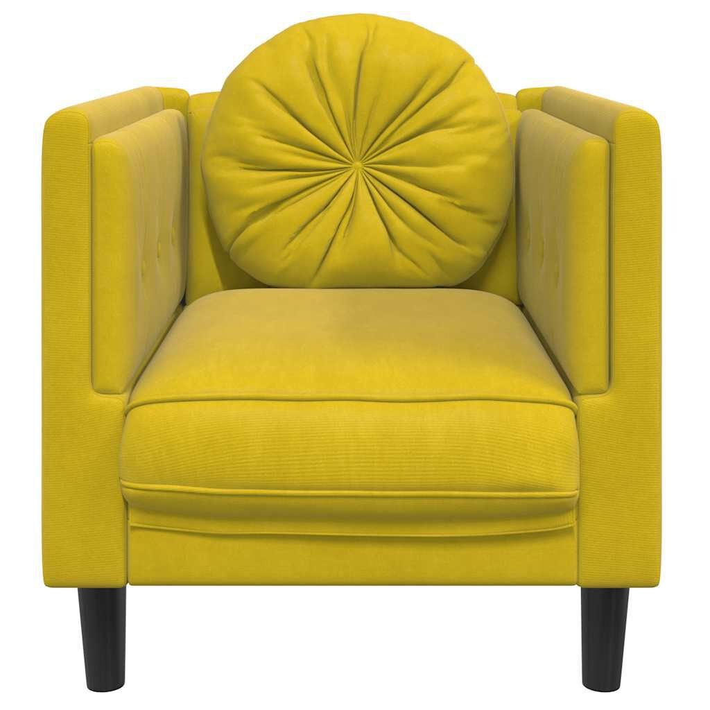 vidaXL Fluweel Gele Fauteuil + Kussen -55%