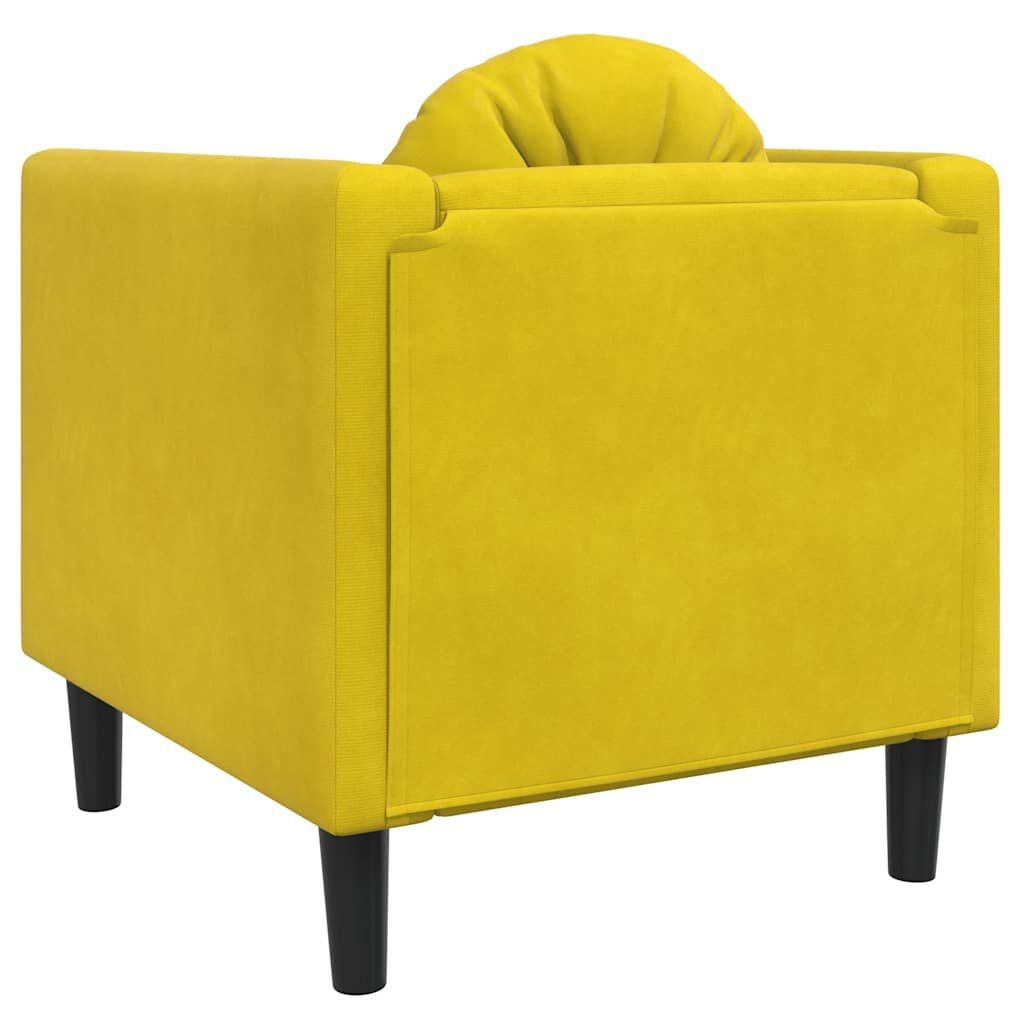 vidaXL Fluweel Gele Fauteuil + Kussen -55%