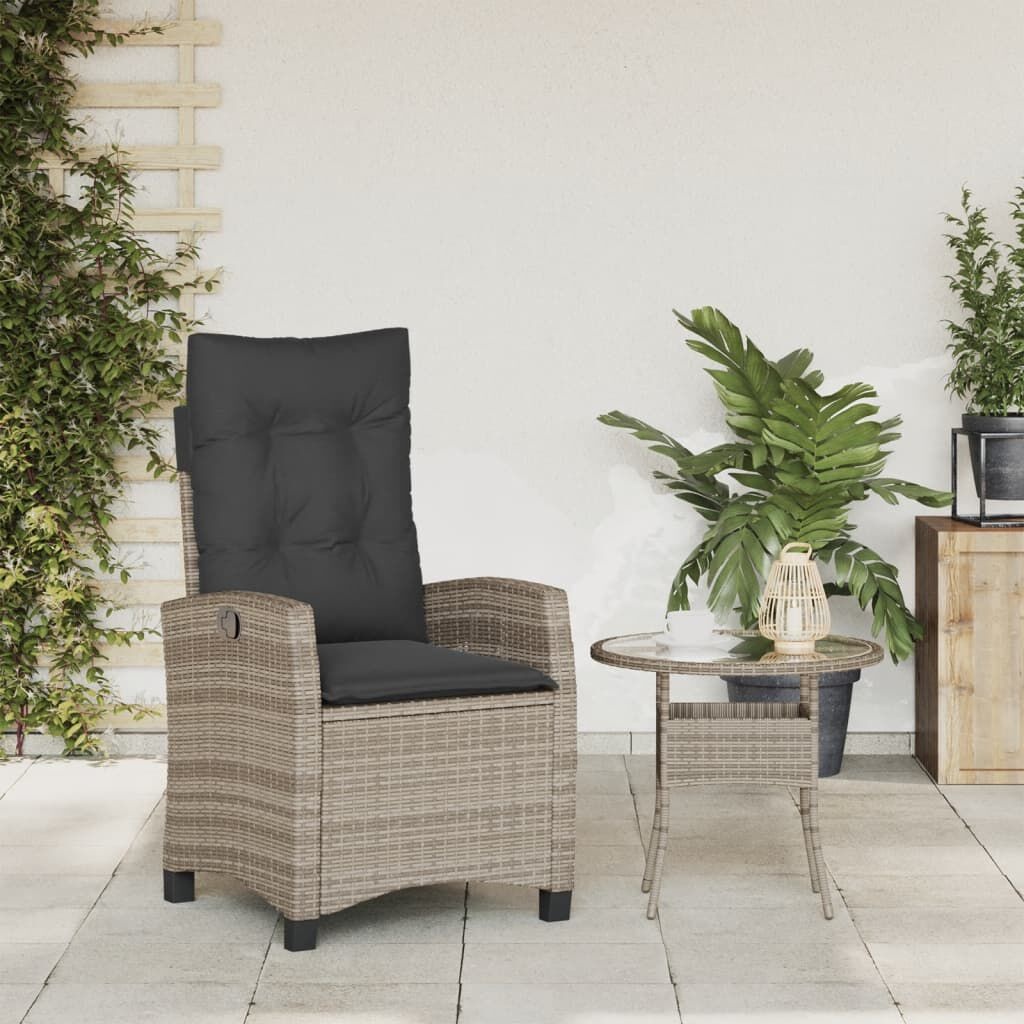 VidaXL Tuinstoel Grijs Verstelbaar + Kussens - 45% Korting!
