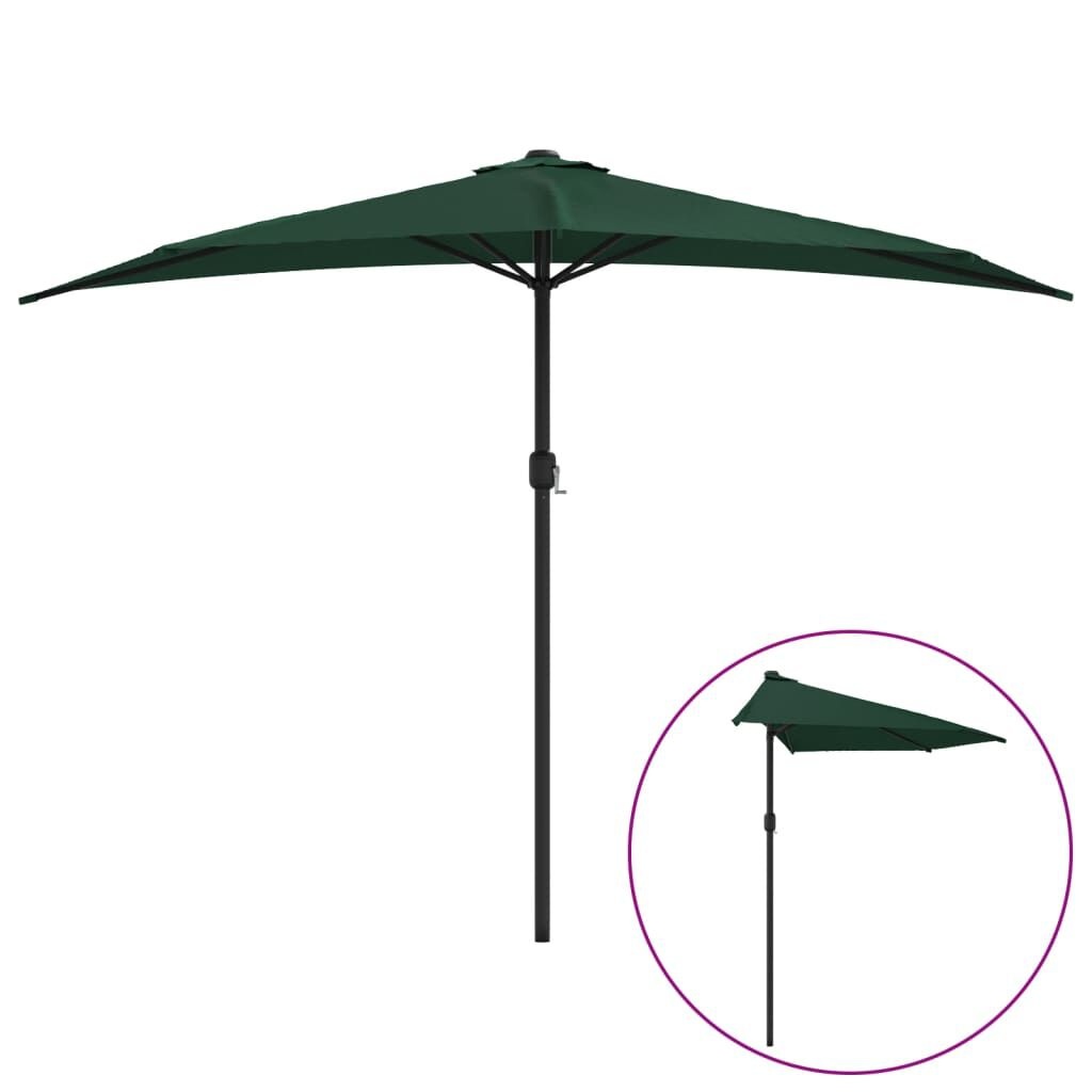 VidaXL Halve Balkonparasol Groen 300x155cm - 35% Korting!