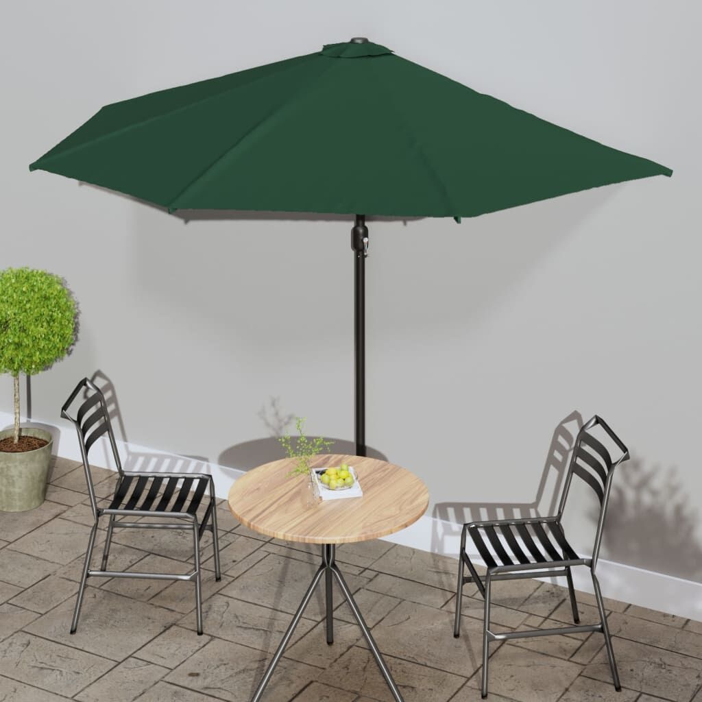 VidaXL Halve Balkonparasol Groen 300x155cm - 35% Korting!