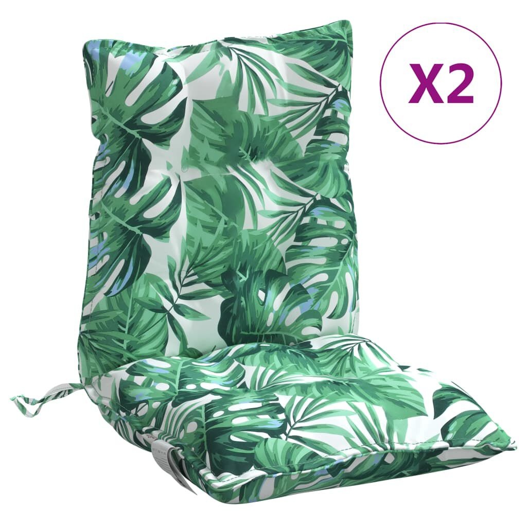 Stoelkussens Laag - Bladpatroon - 2 stuks - 45% Korting!