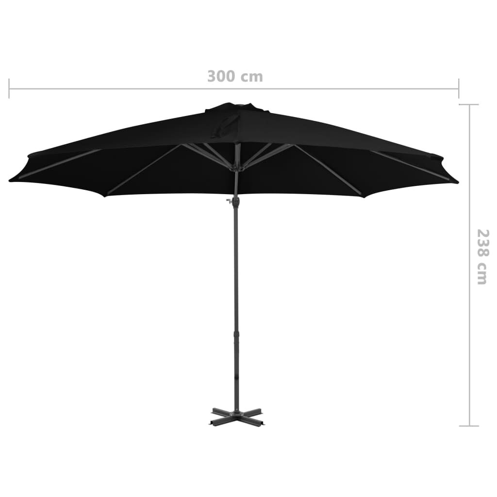 Zweefparasol 300cm Zwart - VIDA XL - 50% Korting! (Beschadigd)