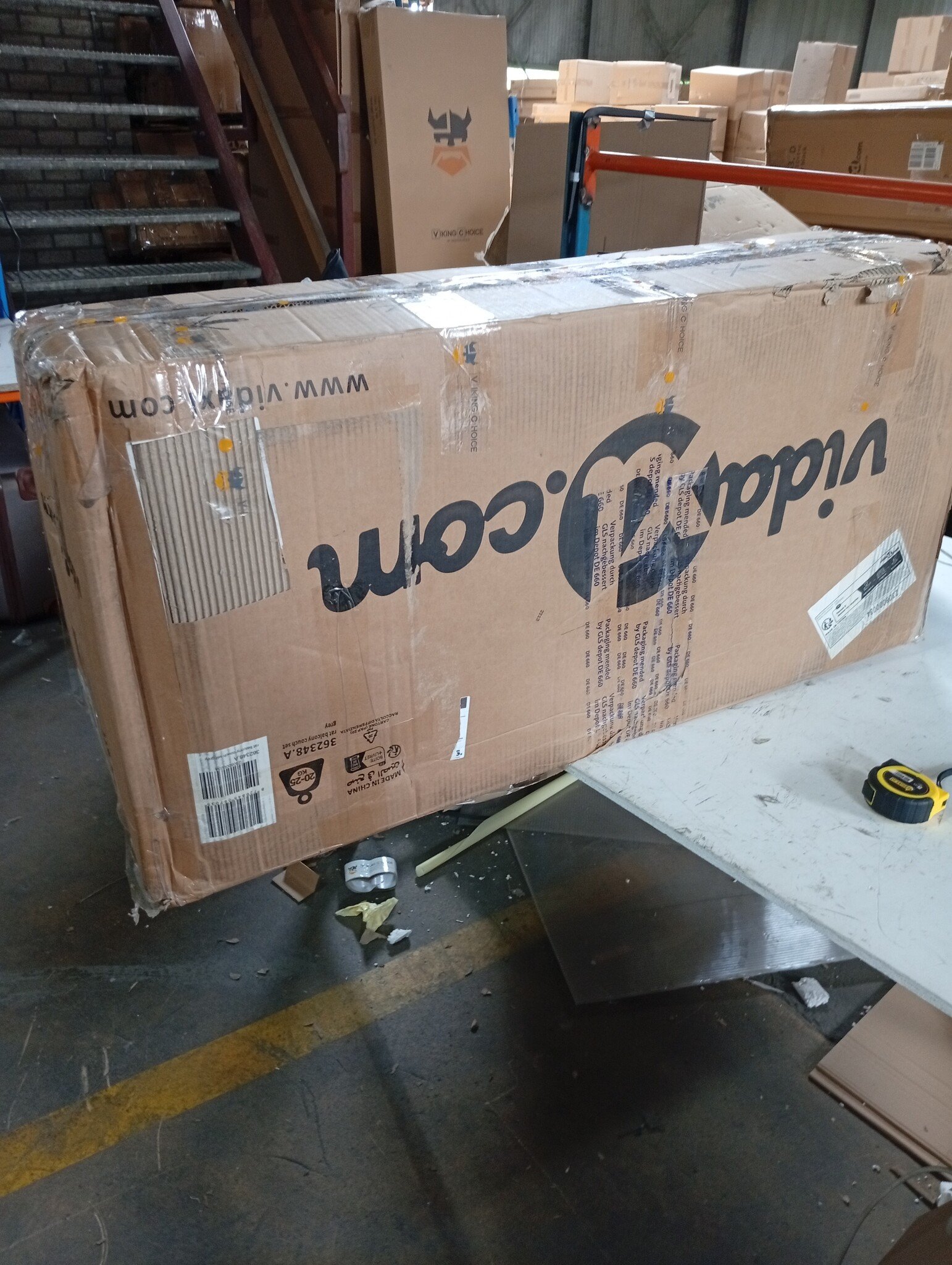 vidaXL Tuinbank L-Vorm Grijs met Tafel & Kussens - 45% Korting!
