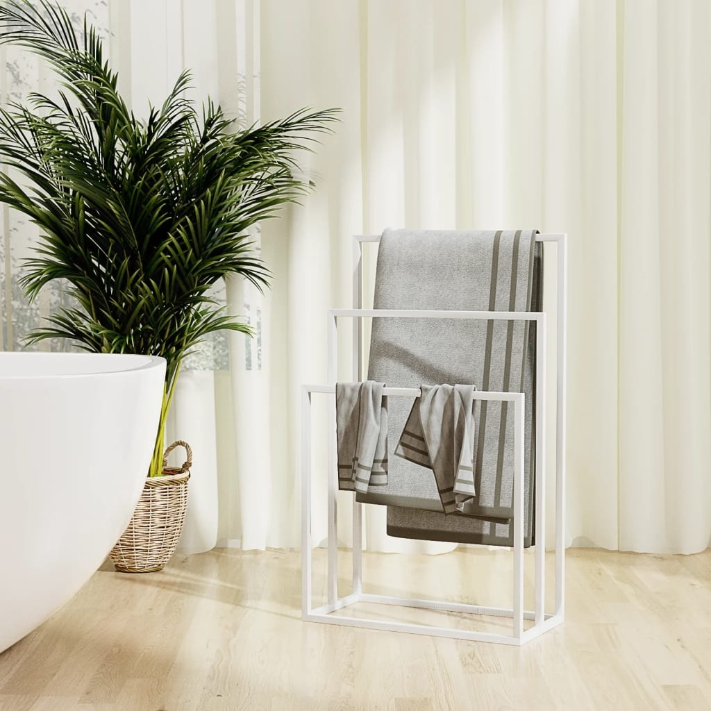 VidaXL Handdoekenrek Wit - Vrijstaand - 35% Korting!