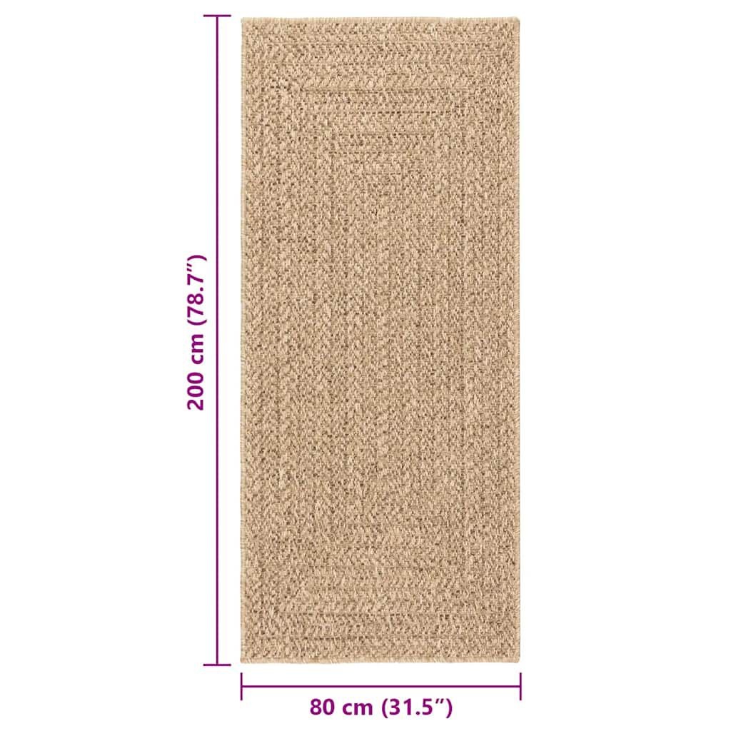 VidaXL Vloerkleed ZIZUR 80x200cm Jute-look -35%