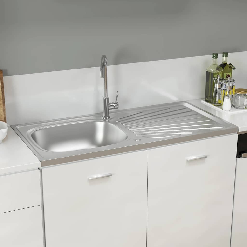 vidaXL RVS Gootsteen 100x50cm + Afvoerset - 35% Korting!