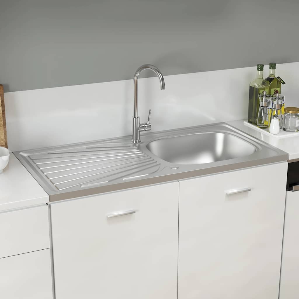vidaXL RVS Gootsteen 100x50cm + Afvoerset - 35% Korting!