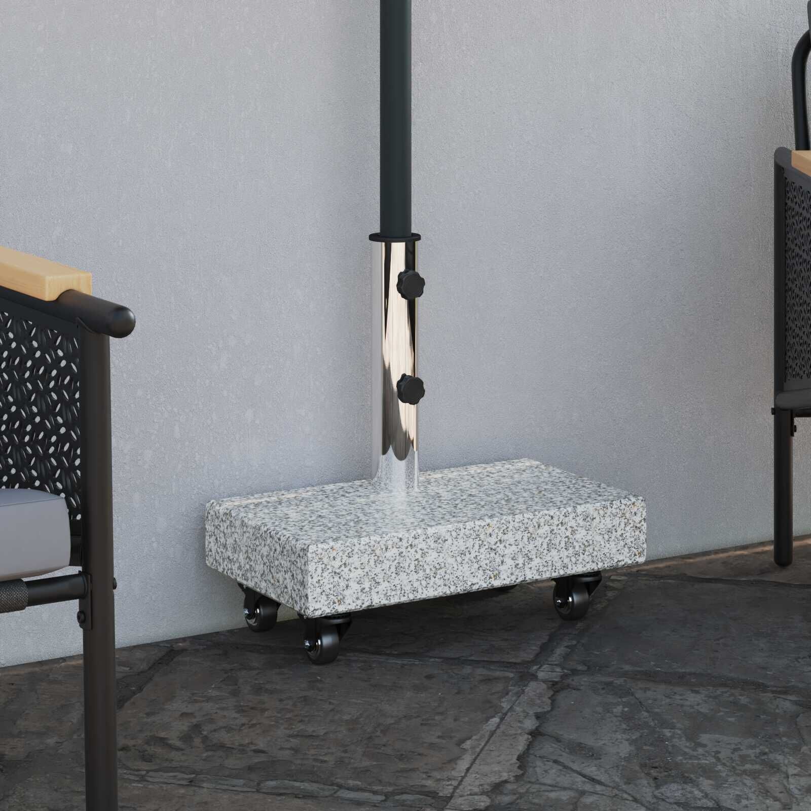 vidaXL Parasolvoet Graniet Lichtgrijs -35%! Superdeal