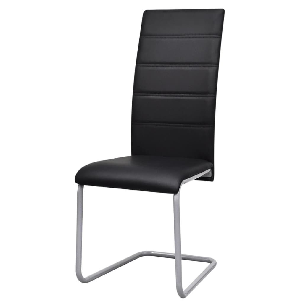 VidaXL Eetkamerstoelen (4) Zwart Kunstleer - 47% Korting!