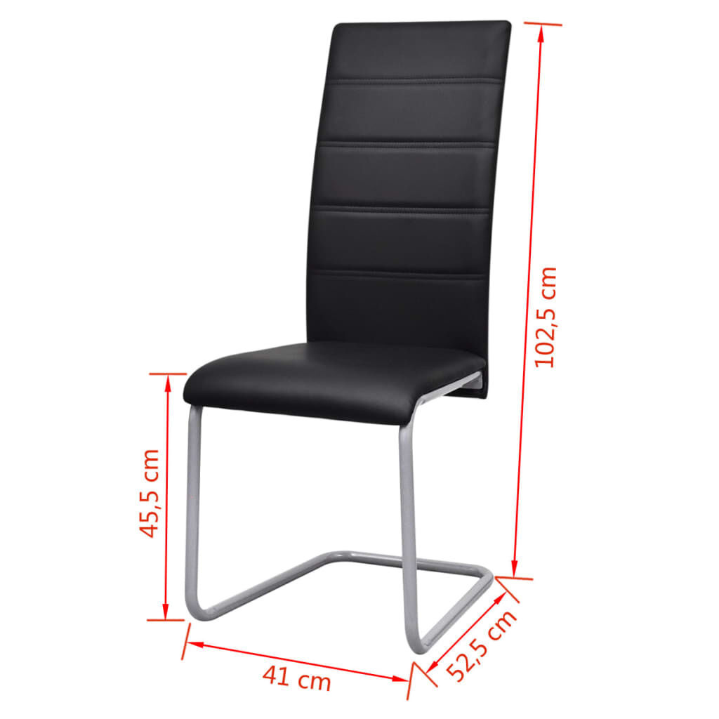 VidaXL Eetkamerstoelen (4) Zwart Kunstleer - 47% Korting!