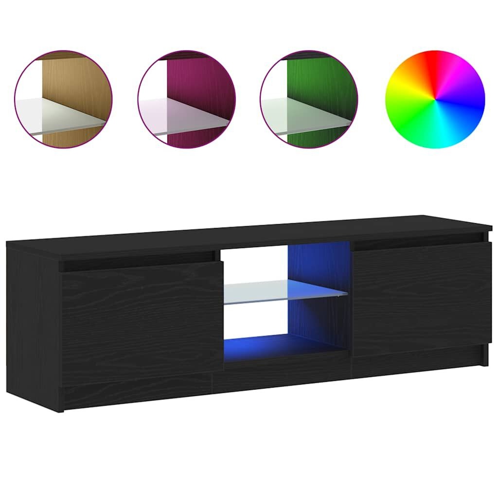 TV-Meubel LED Zwart Eiken 120cm - 50% Korting! (Beschadigd)